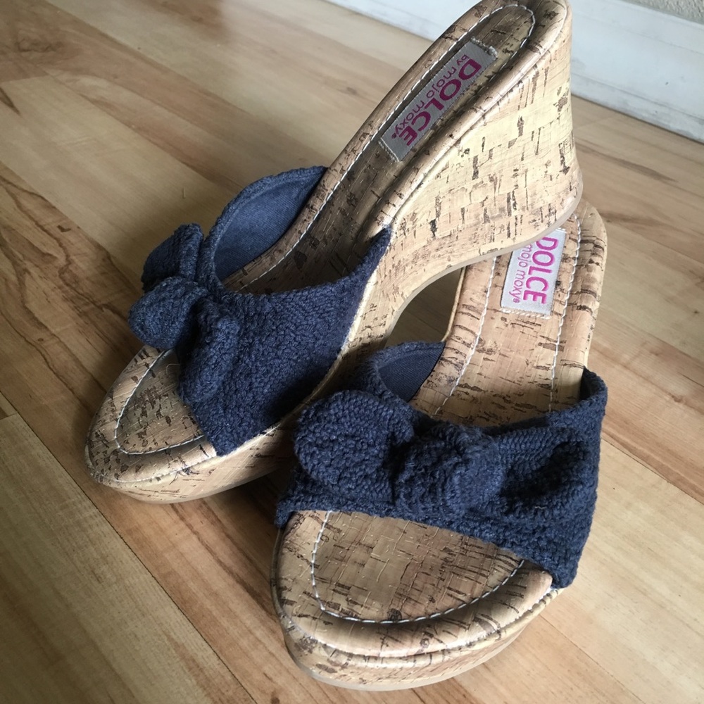 Cork Wedge Heels with Jean Band 💙